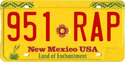 NM license plate 951RAP