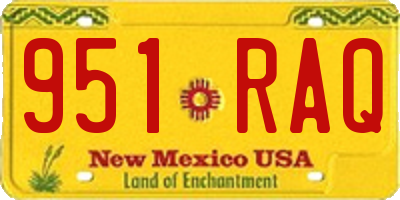 NM license plate 951RAQ