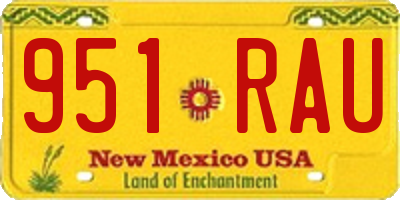 NM license plate 951RAU