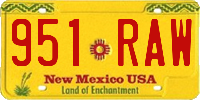 NM license plate 951RAW