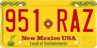 NM license plate 951RAZ