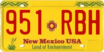 NM license plate 951RBH