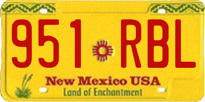 NM license plate 951RBL