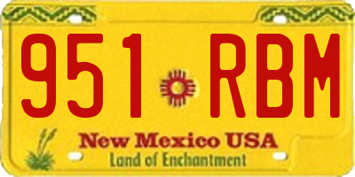 NM license plate 951RBM
