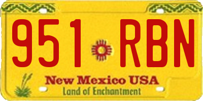NM license plate 951RBN
