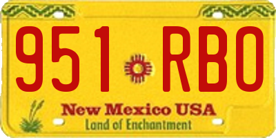 NM license plate 951RBO