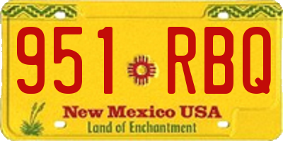 NM license plate 951RBQ