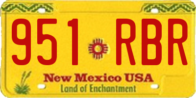 NM license plate 951RBR