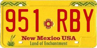 NM license plate 951RBY