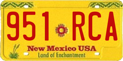 NM license plate 951RCA
