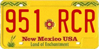 NM license plate 951RCR