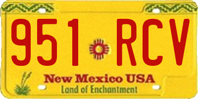 NM license plate 951RCV