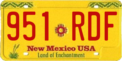 NM license plate 951RDF