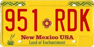 NM license plate 951RDK