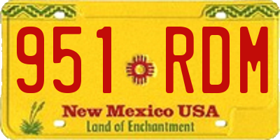 NM license plate 951RDM