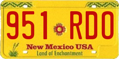 NM license plate 951RDO