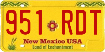 NM license plate 951RDT