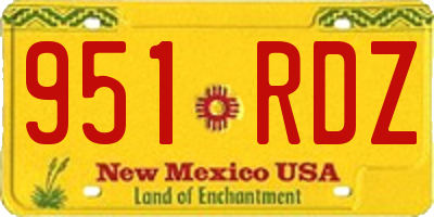 NM license plate 951RDZ