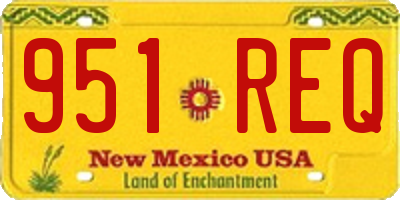 NM license plate 951REQ