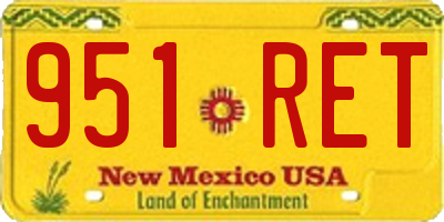NM license plate 951RET