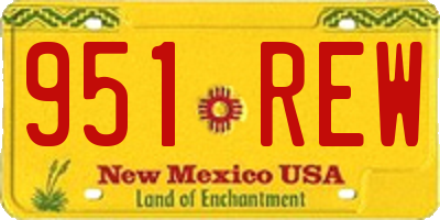 NM license plate 951REW
