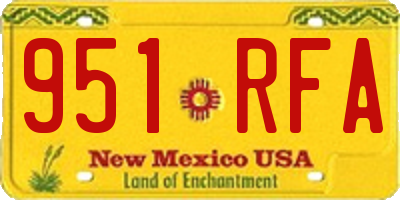 NM license plate 951RFA