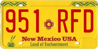 NM license plate 951RFD