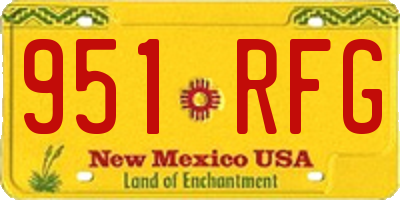 NM license plate 951RFG