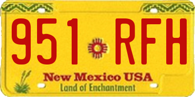 NM license plate 951RFH
