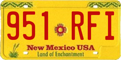 NM license plate 951RFI