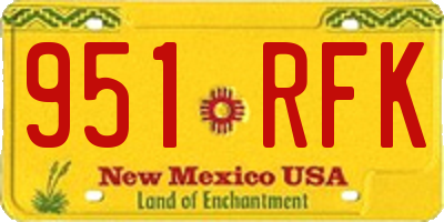 NM license plate 951RFK
