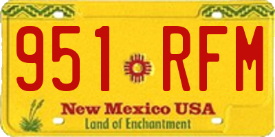 NM license plate 951RFM