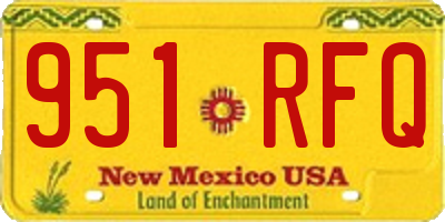 NM license plate 951RFQ