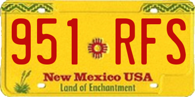 NM license plate 951RFS