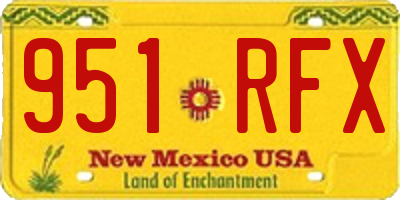 NM license plate 951RFX