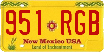 NM license plate 951RGB