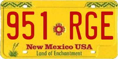 NM license plate 951RGE