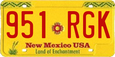 NM license plate 951RGK