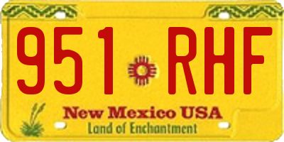 NM license plate 951RHF