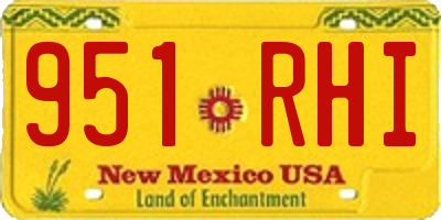 NM license plate 951RHI