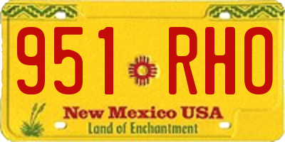 NM license plate 951RHO