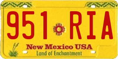 NM license plate 951RIA