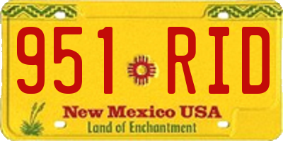 NM license plate 951RID