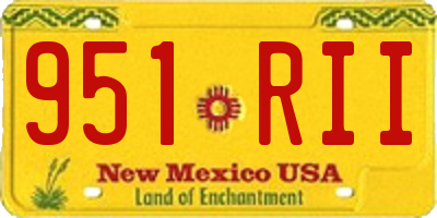 NM license plate 951RII