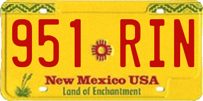 NM license plate 951RIN