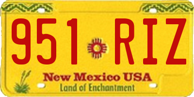 NM license plate 951RIZ