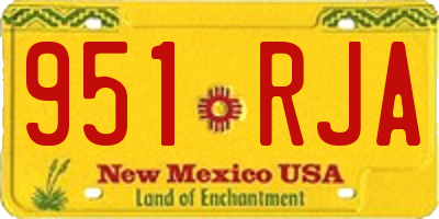 NM license plate 951RJA