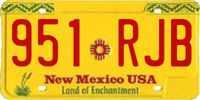 NM license plate 951RJB