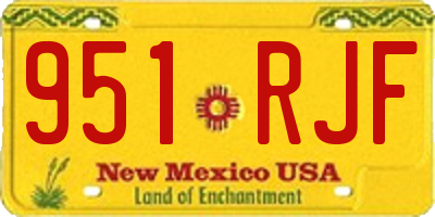 NM license plate 951RJF