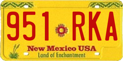 NM license plate 951RKA
